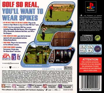 Tiger Woods PGA Tour 2000 (US) box cover back